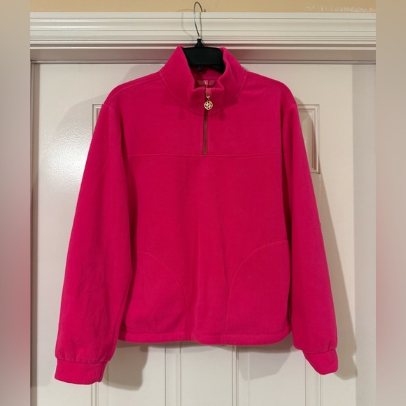 Lilly Pulitzer Tops - Lilly Pulitzer Pink Quarter-Zip Sweatshirt